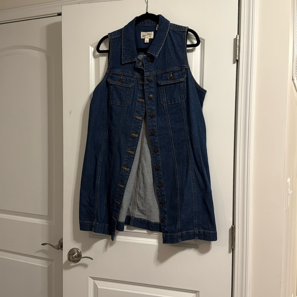 EUC Long Denim Vest